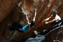 Bouldering in Hueco Tanks on 03/15/2019 with Blue Lizard Climbing and Yoga

Filename: SRM_20190315_1431520.jpg
Aperture: f/5.6
Shutter Speed: 1/400
Body: Canon EOS-1D Mark II
Lens: Canon EF 50mm f/1.8 II