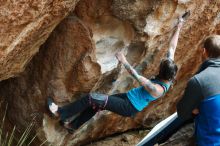 Bouldering in Hueco Tanks on 03/15/2019 with Blue Lizard Climbing and Yoga

Filename: SRM_20190315_1442300.jpg
Aperture: f/5.6
Shutter Speed: 1/80
Body: Canon EOS-1D Mark II
Lens: Canon EF 50mm f/1.8 II