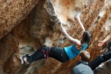 Bouldering in Hueco Tanks on 03/15/2019 with Blue Lizard Climbing and Yoga

Filename: SRM_20190315_1444270.jpg
Aperture: f/4.0
Shutter Speed: 1/400
Body: Canon EOS-1D Mark II
Lens: Canon EF 50mm f/1.8 II