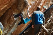 Bouldering in Hueco Tanks on 03/15/2019 with Blue Lizard Climbing and Yoga

Filename: SRM_20190315_1458120.jpg
Aperture: f/4.0
Shutter Speed: 1/640
Body: Canon EOS-1D Mark II
Lens: Canon EF 50mm f/1.8 II