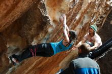 Bouldering in Hueco Tanks on 03/15/2019 with Blue Lizard Climbing and Yoga

Filename: SRM_20190315_1458220.jpg
Aperture: f/4.0
Shutter Speed: 1/800
Body: Canon EOS-1D Mark II
Lens: Canon EF 50mm f/1.8 II