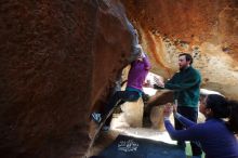 Bouldering in Hueco Tanks on 03/15/2019 with Blue Lizard Climbing and Yoga

Filename: SRM_20190315_1546480.jpg
Aperture: f/4.5
Shutter Speed: 1/250
Body: Canon EOS-1D Mark II
Lens: Canon EF 16-35mm f/2.8 L
