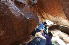 Bouldering in Hueco Tanks on 03/15/2019 with Blue Lizard Climbing and Yoga

Filename: SRM_20190315_1551150.jpg
Aperture: f/5.0
Shutter Speed: 1/125
Body: Canon EOS-1D Mark II
Lens: Canon EF 16-35mm f/2.8 L