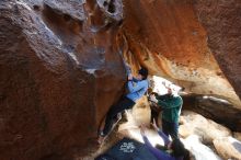 Bouldering in Hueco Tanks on 03/15/2019 with Blue Lizard Climbing and Yoga

Filename: SRM_20190315_1551250.jpg
Aperture: f/5.0
Shutter Speed: 1/160
Body: Canon EOS-1D Mark II
Lens: Canon EF 16-35mm f/2.8 L