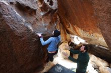 Bouldering in Hueco Tanks on 03/15/2019 with Blue Lizard Climbing and Yoga

Filename: SRM_20190315_1557220.jpg
Aperture: f/5.0
Shutter Speed: 1/125
Body: Canon EOS-1D Mark II
Lens: Canon EF 16-35mm f/2.8 L