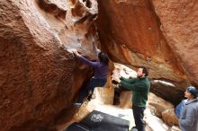 Bouldering in Hueco Tanks on 03/15/2019 with Blue Lizard Climbing and Yoga

Filename: SRM_20190315_1603170.jpg
Aperture: f/4.5
Shutter Speed: 1/100
Body: Canon EOS-1D Mark II
Lens: Canon EF 16-35mm f/2.8 L