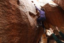 Bouldering in Hueco Tanks on 03/15/2019 with Blue Lizard Climbing and Yoga

Filename: SRM_20190315_1603460.jpg
Aperture: f/6.3
Shutter Speed: 1/100
Body: Canon EOS-1D Mark II
Lens: Canon EF 16-35mm f/2.8 L