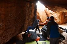 Bouldering in Hueco Tanks on 03/15/2019 with Blue Lizard Climbing and Yoga

Filename: SRM_20190315_1644270.jpg
Aperture: f/4.5
Shutter Speed: 1/100
Body: Canon EOS-1D Mark II
Lens: Canon EF 16-35mm f/2.8 L