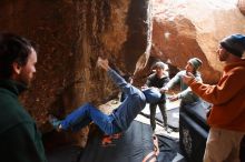 Bouldering in Hueco Tanks on 03/15/2019 with Blue Lizard Climbing and Yoga

Filename: SRM_20190315_1646520.jpg
Aperture: f/3.2
Shutter Speed: 1/100
Body: Canon EOS-1D Mark II
Lens: Canon EF 16-35mm f/2.8 L