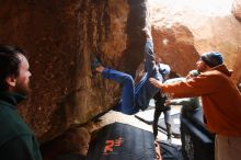 Bouldering in Hueco Tanks on 03/15/2019 with Blue Lizard Climbing and Yoga

Filename: SRM_20190315_1646590.jpg
Aperture: f/3.2
Shutter Speed: 1/100
Body: Canon EOS-1D Mark II
Lens: Canon EF 16-35mm f/2.8 L