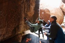 Bouldering in Hueco Tanks on 03/15/2019 with Blue Lizard Climbing and Yoga

Filename: SRM_20190315_1649040.jpg
Aperture: f/3.2
Shutter Speed: 1/100
Body: Canon EOS-1D Mark II
Lens: Canon EF 16-35mm f/2.8 L