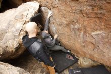 Bouldering in Hueco Tanks on 03/16/2019 with Blue Lizard Climbing and Yoga

Filename: SRM_20190316_1115270.jpg
Aperture: f/4.0
Shutter Speed: 1/160
Body: Canon EOS-1D Mark II
Lens: Canon EF 16-35mm f/2.8 L