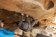 Bouldering in Hueco Tanks on 03/16/2019 with Blue Lizard Climbing and Yoga

Filename: SRM_20190316_1209000.jpg
Aperture: f/5.0
Shutter Speed: 1/125
Body: Canon EOS-1D Mark II
Lens: Canon EF 16-35mm f/2.8 L