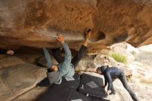 Bouldering in Hueco Tanks on 03/16/2019 with Blue Lizard Climbing and Yoga

Filename: SRM_20190316_1221200.jpg
Aperture: f/7.1
Shutter Speed: 1/160
Body: Canon EOS-1D Mark II
Lens: Canon EF 16-35mm f/2.8 L