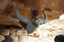 Bouldering in Hueco Tanks on 03/16/2019 with Blue Lizard Climbing and Yoga

Filename: SRM_20190316_1221400.jpg
Aperture: f/6.3
Shutter Speed: 1/160
Body: Canon EOS-1D Mark II
Lens: Canon EF 16-35mm f/2.8 L