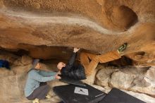 Bouldering in Hueco Tanks on 03/16/2019 with Blue Lizard Climbing and Yoga

Filename: SRM_20190316_1223140.jpg
Aperture: f/5.6
Shutter Speed: 1/160
Body: Canon EOS-1D Mark II
Lens: Canon EF 16-35mm f/2.8 L