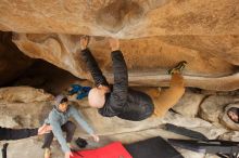 Bouldering in Hueco Tanks on 03/16/2019 with Blue Lizard Climbing and Yoga

Filename: SRM_20190316_1223340.jpg
Aperture: f/5.0
Shutter Speed: 1/160
Body: Canon EOS-1D Mark II
Lens: Canon EF 16-35mm f/2.8 L