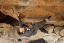 Bouldering in Hueco Tanks on 03/16/2019 with Blue Lizard Climbing and Yoga

Filename: SRM_20190316_1226370.jpg
Aperture: f/5.6
Shutter Speed: 1/160
Body: Canon EOS-1D Mark II
Lens: Canon EF 16-35mm f/2.8 L