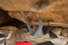 Bouldering in Hueco Tanks on 03/16/2019 with Blue Lizard Climbing and Yoga

Filename: SRM_20190316_1229320.jpg
Aperture: f/5.0
Shutter Speed: 1/250
Body: Canon EOS-1D Mark II
Lens: Canon EF 16-35mm f/2.8 L