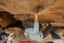 Bouldering in Hueco Tanks on 03/16/2019 with Blue Lizard Climbing and Yoga

Filename: SRM_20190316_1229370.jpg
Aperture: f/5.6
Shutter Speed: 1/250
Body: Canon EOS-1D Mark II
Lens: Canon EF 16-35mm f/2.8 L