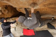 Bouldering in Hueco Tanks on 03/16/2019 with Blue Lizard Climbing and Yoga

Filename: SRM_20190316_1231170.jpg
Aperture: f/4.0
Shutter Speed: 1/500
Body: Canon EOS-1D Mark II
Lens: Canon EF 16-35mm f/2.8 L