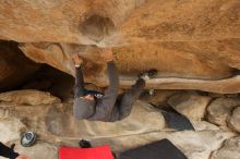 Bouldering in Hueco Tanks on 03/16/2019 with Blue Lizard Climbing and Yoga

Filename: SRM_20190316_1234290.jpg
Aperture: f/5.0
Shutter Speed: 1/250
Body: Canon EOS-1D Mark II
Lens: Canon EF 16-35mm f/2.8 L