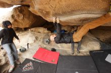 Bouldering in Hueco Tanks on 03/16/2019 with Blue Lizard Climbing and Yoga

Filename: SRM_20190316_1239020.jpg
Aperture: f/5.0
Shutter Speed: 1/250
Body: Canon EOS-1D Mark II
Lens: Canon EF 16-35mm f/2.8 L