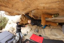 Bouldering in Hueco Tanks on 03/16/2019 with Blue Lizard Climbing and Yoga

Filename: SRM_20190316_1239120.jpg
Aperture: f/5.0
Shutter Speed: 1/250
Body: Canon EOS-1D Mark II
Lens: Canon EF 16-35mm f/2.8 L