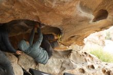 Bouldering in Hueco Tanks on 03/16/2019 with Blue Lizard Climbing and Yoga

Filename: SRM_20190316_1242060.jpg
Aperture: f/2.8
Shutter Speed: 1/250
Body: Canon EOS-1D Mark II
Lens: Canon EF 50mm f/1.8 II