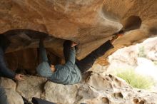 Bouldering in Hueco Tanks on 03/16/2019 with Blue Lizard Climbing and Yoga

Filename: SRM_20190316_1242110.jpg
Aperture: f/2.8
Shutter Speed: 1/320
Body: Canon EOS-1D Mark II
Lens: Canon EF 50mm f/1.8 II