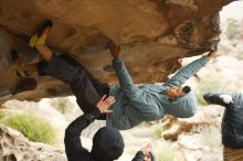 Bouldering in Hueco Tanks on 03/16/2019 with Blue Lizard Climbing and Yoga

Filename: SRM_20190316_1242440.jpg
Aperture: f/2.8
Shutter Speed: 1/500
Body: Canon EOS-1D Mark II
Lens: Canon EF 50mm f/1.8 II