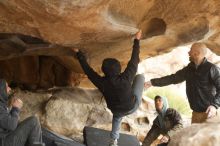 Bouldering in Hueco Tanks on 03/16/2019 with Blue Lizard Climbing and Yoga

Filename: SRM_20190316_1300000.jpg
Aperture: f/2.8
Shutter Speed: 1/400
Body: Canon EOS-1D Mark II
Lens: Canon EF 50mm f/1.8 II