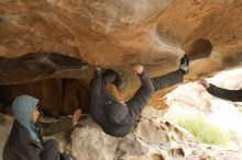 Bouldering in Hueco Tanks on 03/16/2019 with Blue Lizard Climbing and Yoga

Filename: SRM_20190316_1301330.jpg
Aperture: f/3.5
Shutter Speed: 1/250
Body: Canon EOS-1D Mark II
Lens: Canon EF 50mm f/1.8 II