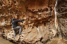 Bouldering in Hueco Tanks on 03/16/2019 with Blue Lizard Climbing and Yoga

Filename: SRM_20190316_1402190.jpg
Aperture: f/2.8
Shutter Speed: 1/60
Body: Canon EOS-1D Mark II
Lens: Canon EF 16-35mm f/2.8 L