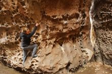 Bouldering in Hueco Tanks on 03/16/2019 with Blue Lizard Climbing and Yoga

Filename: SRM_20190316_1402220.jpg
Aperture: f/3.2
Shutter Speed: 1/60
Body: Canon EOS-1D Mark II
Lens: Canon EF 16-35mm f/2.8 L