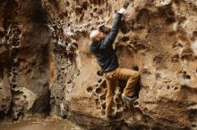 Bouldering in Hueco Tanks on 03/16/2019 with Blue Lizard Climbing and Yoga

Filename: SRM_20190316_1414510.jpg
Aperture: f/2.8
Shutter Speed: 1/125
Body: Canon EOS-1D Mark II
Lens: Canon EF 50mm f/1.8 II