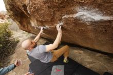 Bouldering in Hueco Tanks on 03/16/2019 with Blue Lizard Climbing and Yoga

Filename: SRM_20190316_1501230.jpg
Aperture: f/5.6
Shutter Speed: 1/320
Body: Canon EOS-1D Mark II
Lens: Canon EF 16-35mm f/2.8 L