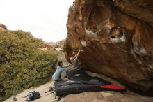 Bouldering in Hueco Tanks on 03/16/2019 with Blue Lizard Climbing and Yoga

Filename: SRM_20190316_1504140.jpg
Aperture: f/5.6
Shutter Speed: 1/640
Body: Canon EOS-1D Mark II
Lens: Canon EF 16-35mm f/2.8 L