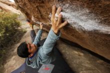Bouldering in Hueco Tanks on 03/16/2019 with Blue Lizard Climbing and Yoga

Filename: SRM_20190316_1511500.jpg
Aperture: f/5.6
Shutter Speed: 1/320
Body: Canon EOS-1D Mark II
Lens: Canon EF 16-35mm f/2.8 L