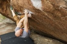 Bouldering in Hueco Tanks on 03/16/2019 with Blue Lizard Climbing and Yoga

Filename: SRM_20190316_1519011.jpg
Aperture: f/2.8
Shutter Speed: 1/320
Body: Canon EOS-1D Mark II
Lens: Canon EF 50mm f/1.8 II