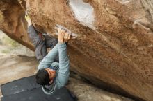 Bouldering in Hueco Tanks on 03/16/2019 with Blue Lizard Climbing and Yoga

Filename: SRM_20190316_1520430.jpg
Aperture: f/2.8
Shutter Speed: 1/250
Body: Canon EOS-1D Mark II
Lens: Canon EF 50mm f/1.8 II