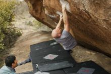 Bouldering in Hueco Tanks on 03/16/2019 with Blue Lizard Climbing and Yoga

Filename: SRM_20190316_1528170.jpg
Aperture: f/2.8
Shutter Speed: 1/500
Body: Canon EOS-1D Mark II
Lens: Canon EF 50mm f/1.8 II