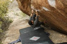 Bouldering in Hueco Tanks on 03/16/2019 with Blue Lizard Climbing and Yoga

Filename: SRM_20190316_1534230.jpg
Aperture: f/2.8
Shutter Speed: 1/400
Body: Canon EOS-1D Mark II
Lens: Canon EF 50mm f/1.8 II