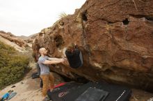 Bouldering in Hueco Tanks on 03/16/2019 with Blue Lizard Climbing and Yoga

Filename: SRM_20190316_1546410.jpg
Aperture: f/5.6
Shutter Speed: 1/800
Body: Canon EOS-1D Mark II
Lens: Canon EF 16-35mm f/2.8 L