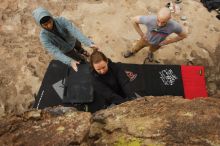 Bouldering in Hueco Tanks on 03/16/2019 with Blue Lizard Climbing and Yoga

Filename: SRM_20190316_1551420.jpg
Aperture: f/5.6
Shutter Speed: 1/1250
Body: Canon EOS-1D Mark II
Lens: Canon EF 16-35mm f/2.8 L