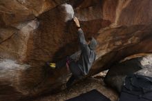 Bouldering in Hueco Tanks on 03/16/2019 with Blue Lizard Climbing and Yoga

Filename: SRM_20190316_1707220.jpg
Aperture: f/5.0
Shutter Speed: 1/200
Body: Canon EOS-1D Mark II
Lens: Canon EF 16-35mm f/2.8 L