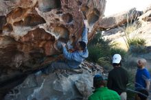 Bouldering in Hueco Tanks on 03/17/2019 with Blue Lizard Climbing and Yoga

Filename: SRM_20190317_0922250.jpg
Aperture: f/4.0
Shutter Speed: 1/400
Body: Canon EOS-1D Mark II
Lens: Canon EF 50mm f/1.8 II
