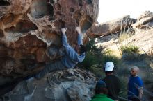 Bouldering in Hueco Tanks on 03/17/2019 with Blue Lizard Climbing and Yoga

Filename: SRM_20190317_0922260.jpg
Aperture: f/4.0
Shutter Speed: 1/500
Body: Canon EOS-1D Mark II
Lens: Canon EF 50mm f/1.8 II