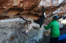 Bouldering in Hueco Tanks on 03/17/2019 with Blue Lizard Climbing and Yoga

Filename: SRM_20190317_0935250.jpg
Aperture: f/4.0
Shutter Speed: 1/200
Body: Canon EOS-1D Mark II
Lens: Canon EF 50mm f/1.8 II