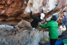 Bouldering in Hueco Tanks on 03/17/2019 with Blue Lizard Climbing and Yoga

Filename: SRM_20190317_0935320.jpg
Aperture: f/4.0
Shutter Speed: 1/200
Body: Canon EOS-1D Mark II
Lens: Canon EF 50mm f/1.8 II